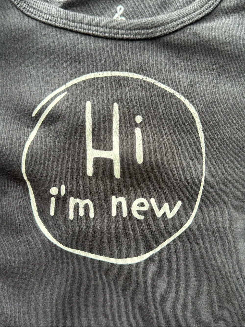 Lullaby Lane “Hi I’m New” Organic Cotton Long Sleeve Bodysuit 0-3 Months